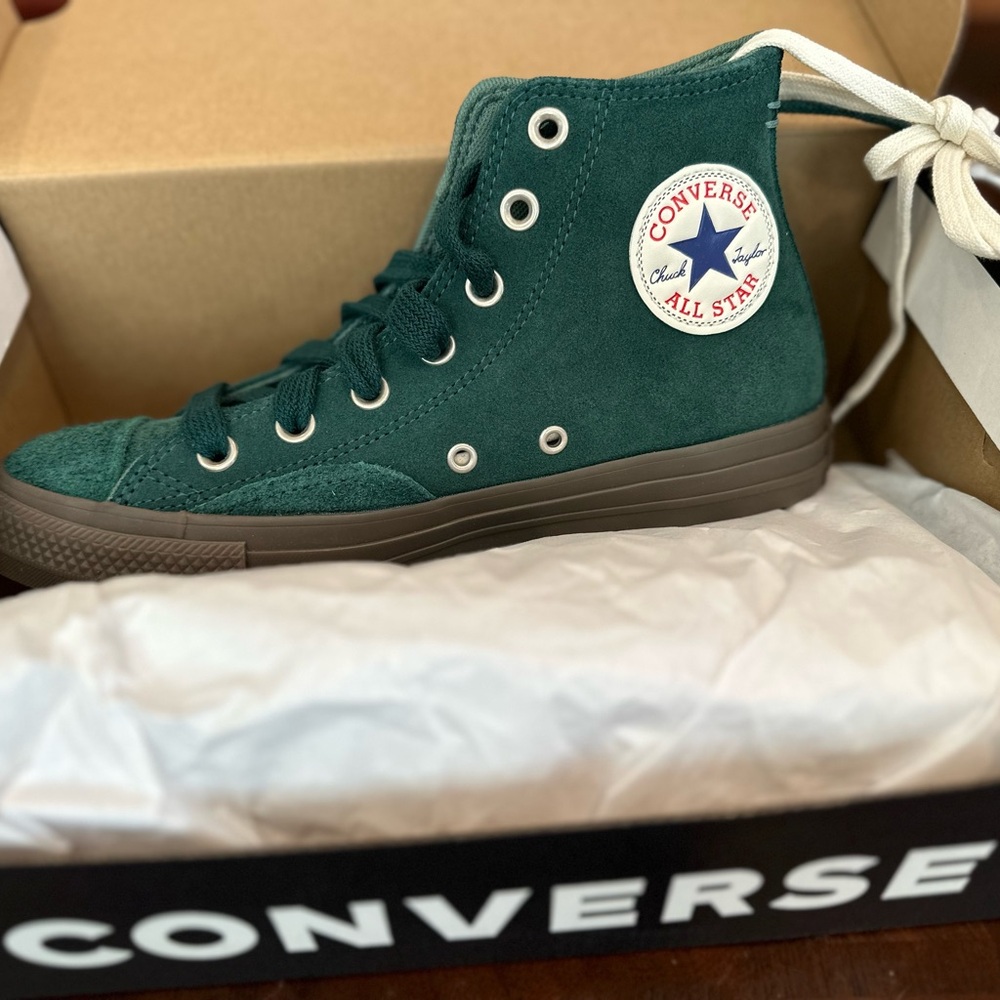 NEW Converse OUT OF PRODUCTION Green Suede High-Top All Star Sneakers